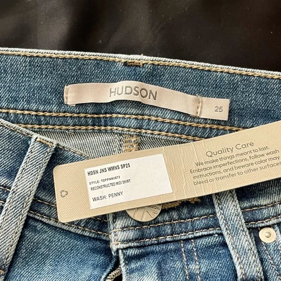 Hudson Jeans Blue Denim Slit Maxi Skirt - Picture 5 of 5